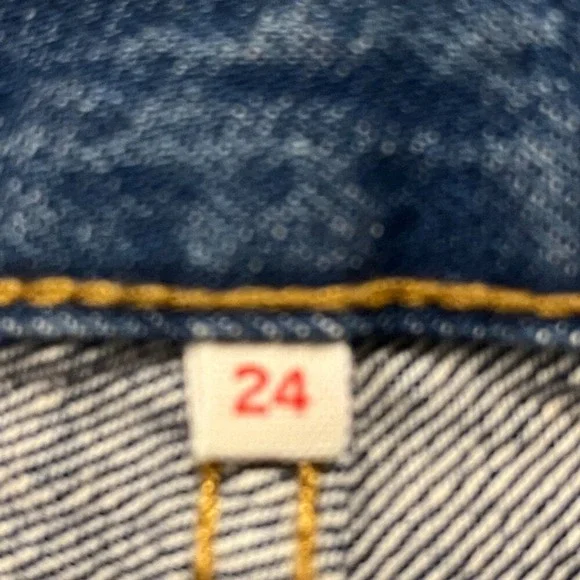 Levi's Vintage Premium Denim Deconstructed Two-Tone Raw Hem‎ Jeans, Size 24 - Picture 8 of 10